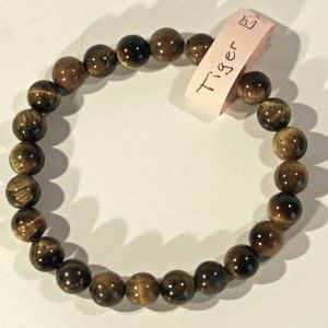 Genuine Natural Tiger Eye Stone Stretch Bracelet